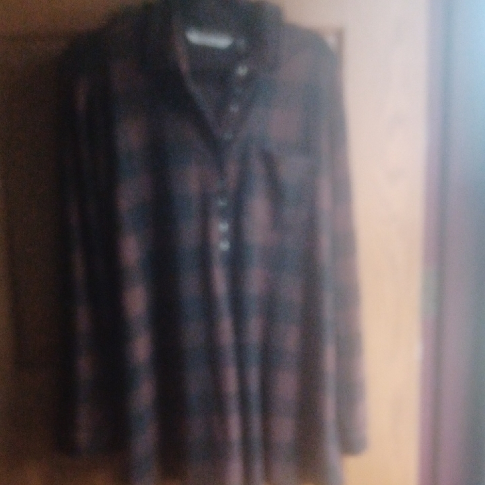 Soft Surroundings Plaid Tunic - Black and Brown